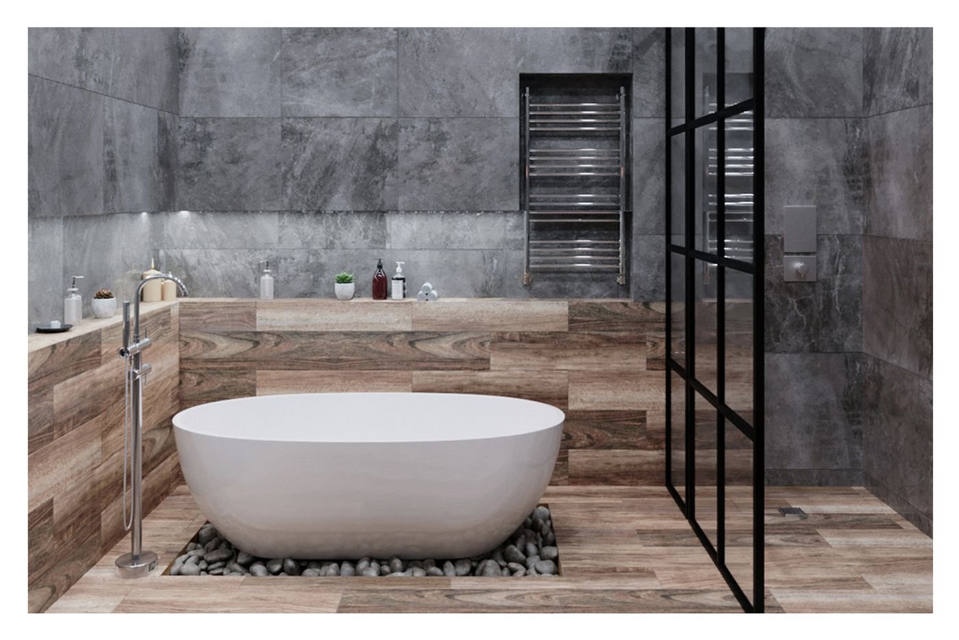Дизайн ванной комнаты в стиле "лофт" с фото