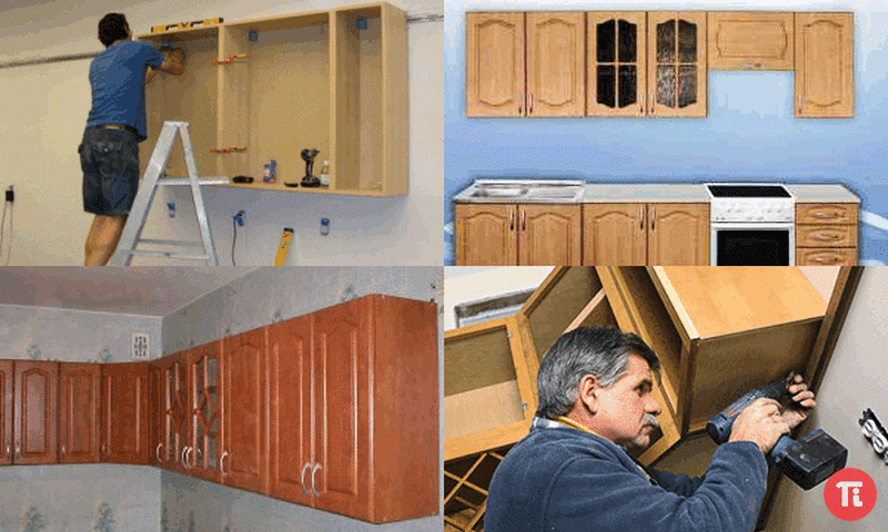 Как повесить кухонные шкафы на стену (18 фото): на монтажную рейку, планку, шину