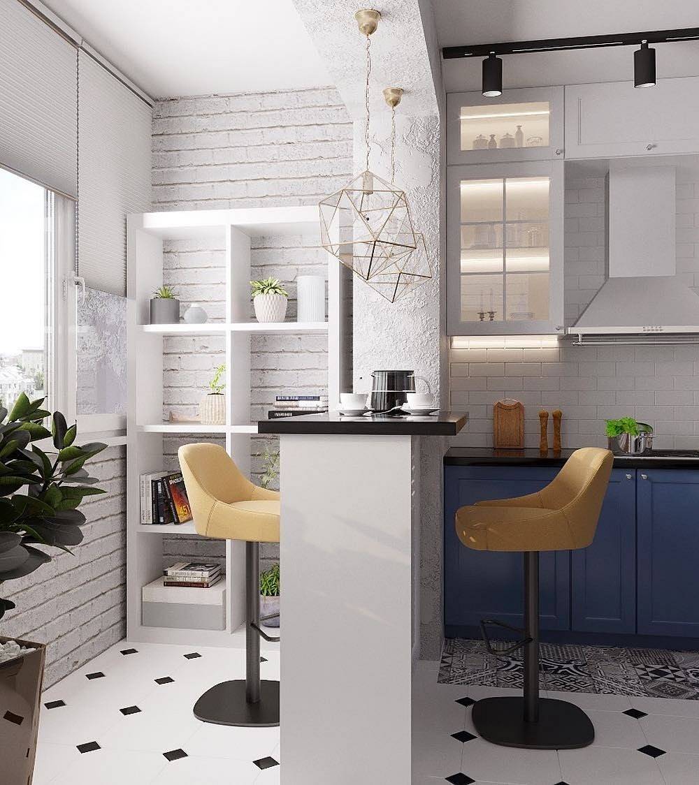 Кухня с балконом: 100 фото стильных примеров дизайна