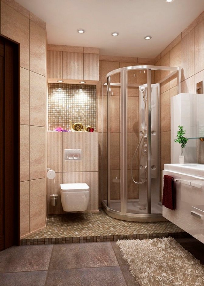 Интерьер ванной с душевой кабиной. Оптимизация пространства и подбор сантехники