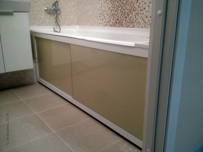 Раздвижные экраны для ванной комнаты - фото купе и откидных панелей