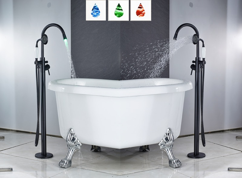 Напольные смесители для ванной: отдельно стоящие, с душем и краном из пола, бронза или золото, установка, монтаж