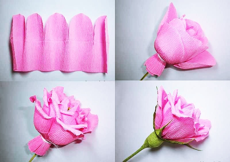 Цветы из гофрированной бумаги своими руками