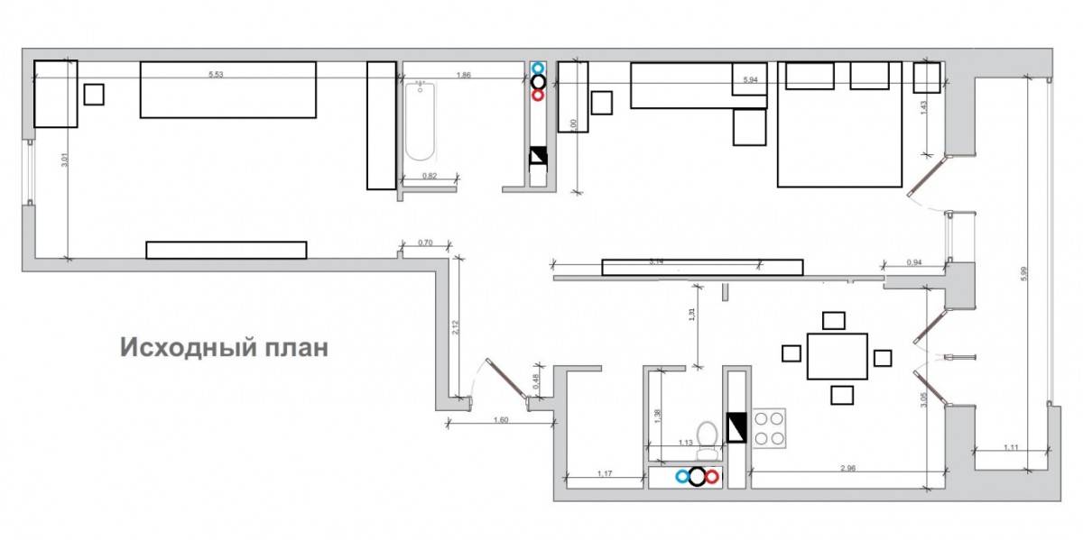 Дизайн проект квартиры двушки распашонки схема 60 кв м – распашонка и друге виды расположения комнат в 2-х комнатной квартире в панельном доме, типы планировки в «новостройках»