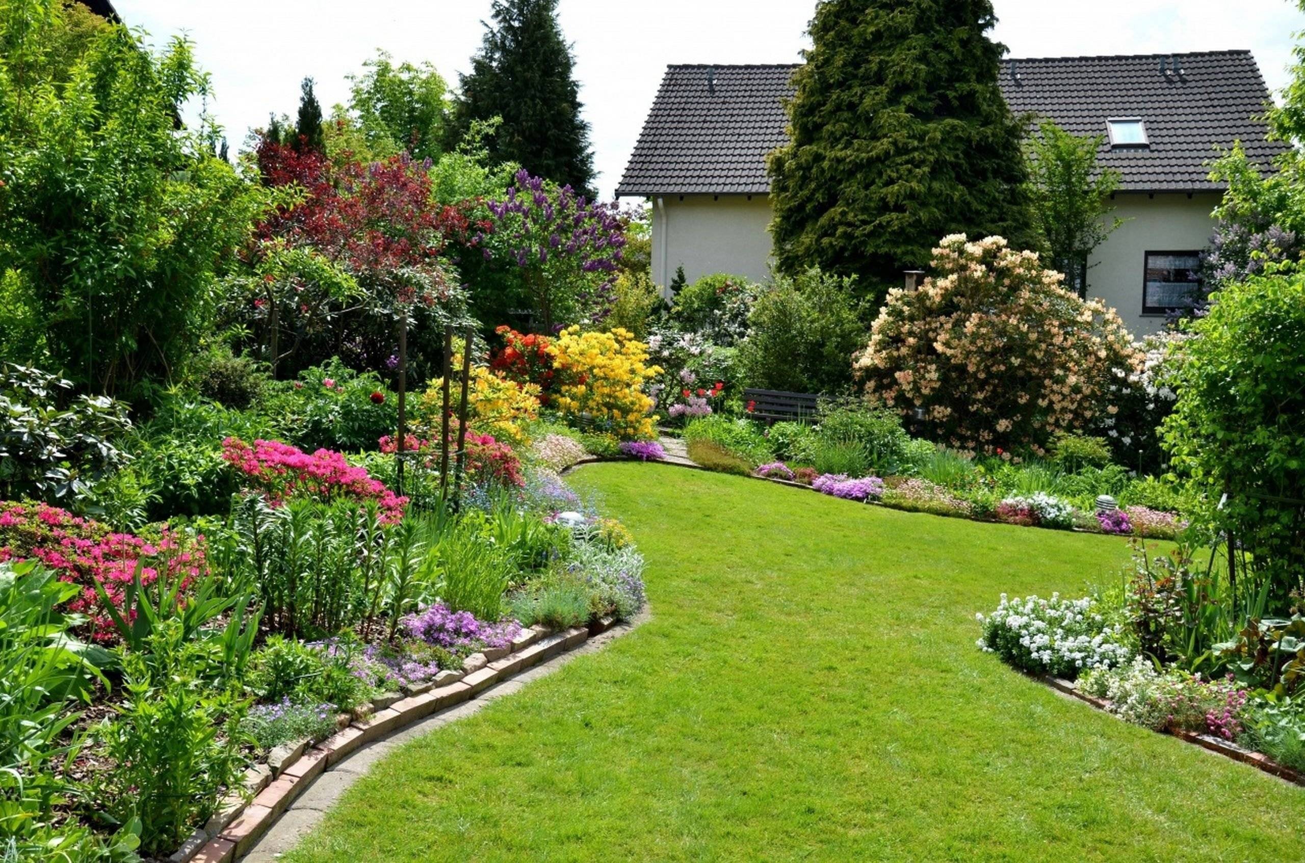 Красивый ландшафтный дизайн сада для частного дома
