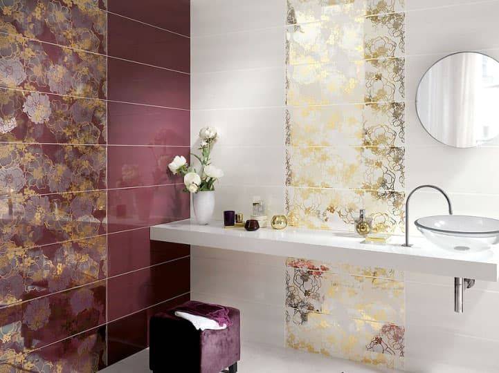 Плитка керамическая в ванную комнату - фото в интерьере