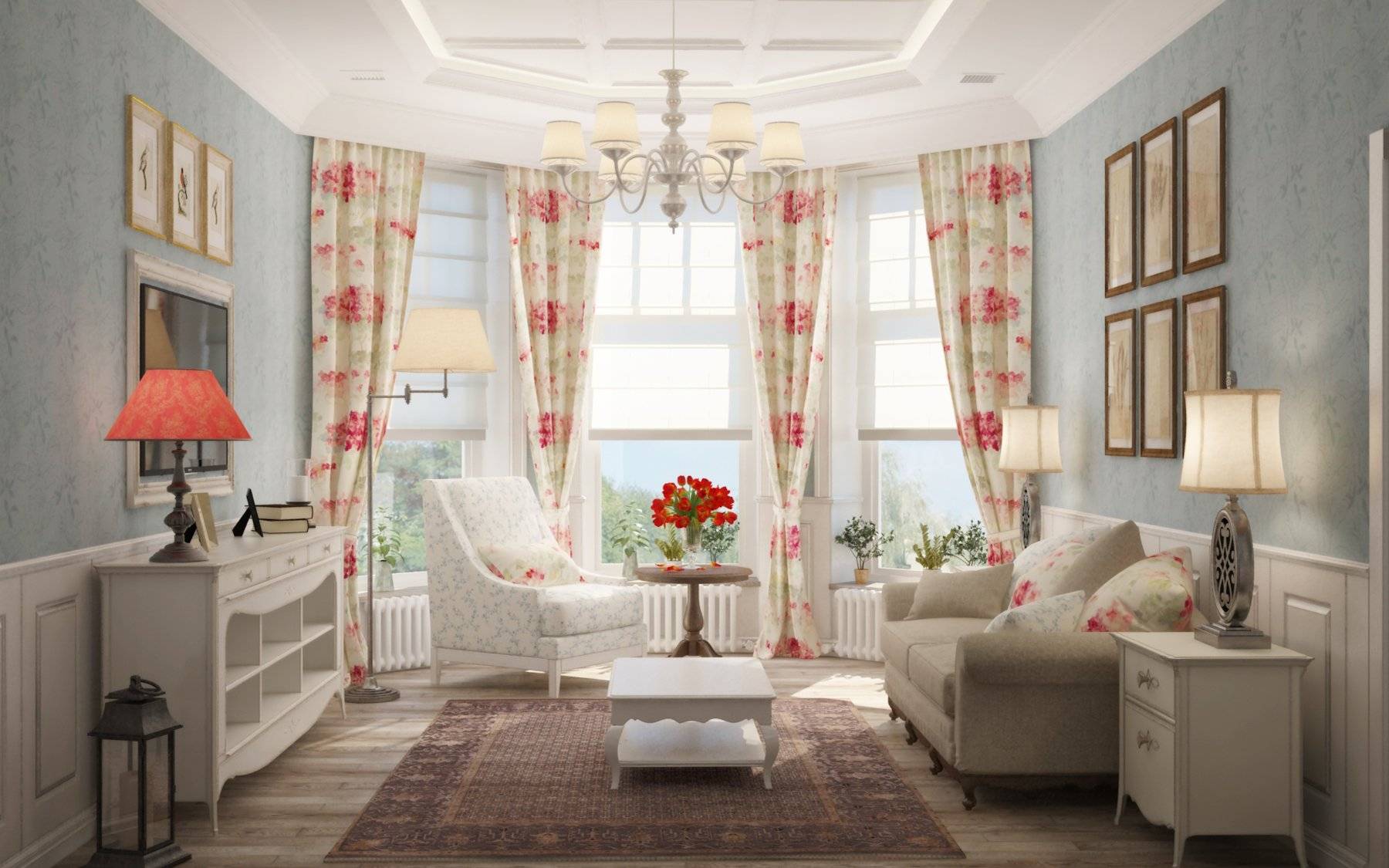 Интерьер гостиной в стиле прованс – очарование франции в вашем доме (170+ фото)