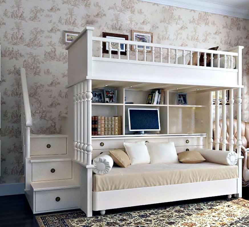 Двухъярусная кровать с диваном внизу для родителей: особенности конструкции и функциональность, варианты использования