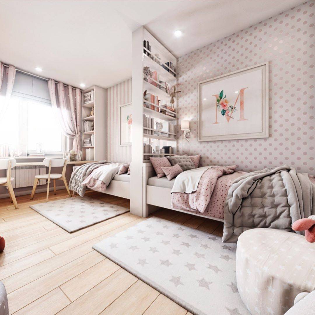 Дизайн детской комнаты для двух девочек: 100 фото-примеров красивого дизайна для девочек разного возраста или подростков