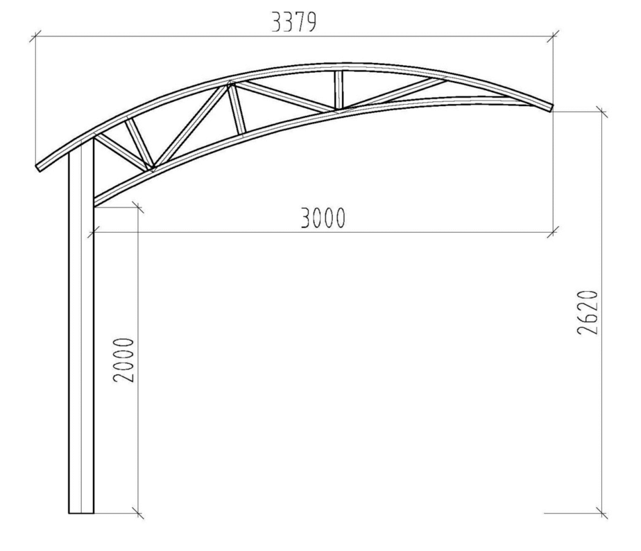 Размер навеса для машины чертежи