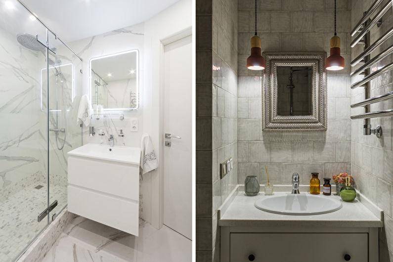 Узкая ванная комната - 57 фото новинок дизайна