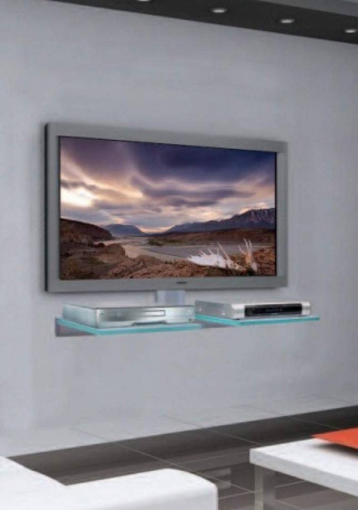 Полка под телевизор на стену: подвесная, настенная, угловая и современная из дерева
