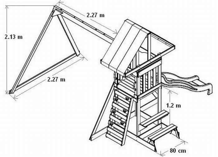 Детский игровой комплекс для дачи своими руками из дерева чертежи и размеры