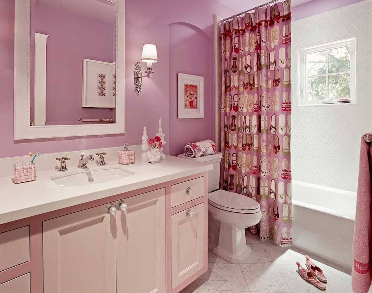 Фиолетовая ванная - необычное цветовое решение для дизайна