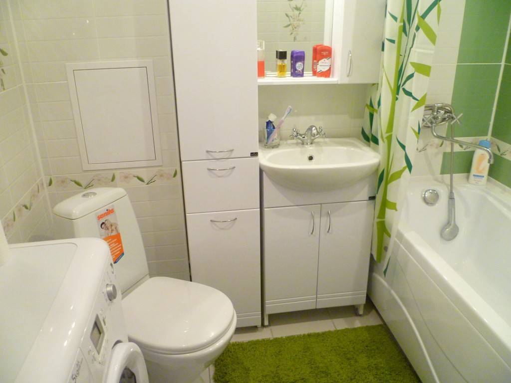 Ремонт ванной комнаты в хрущевке - фото отделки и планировка