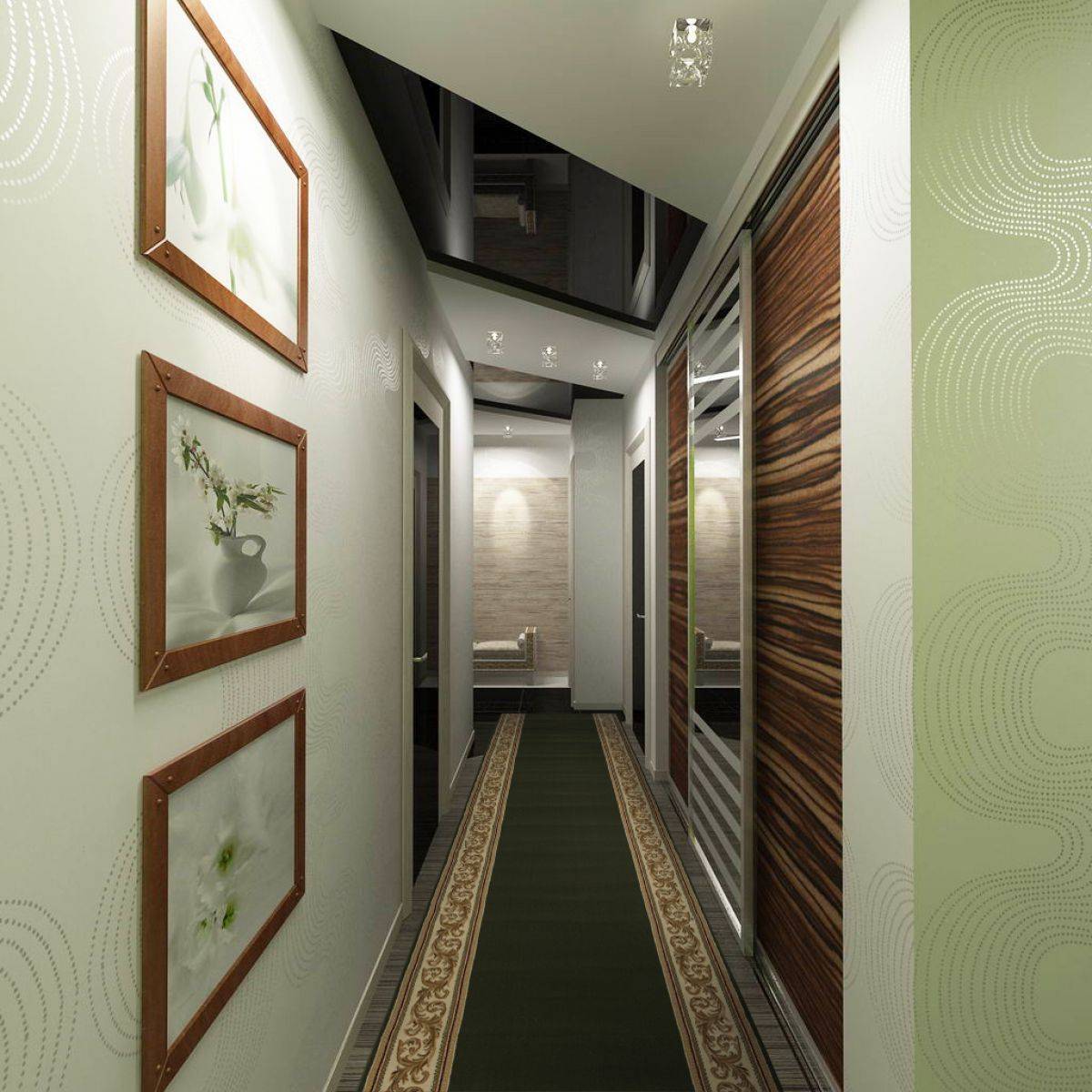 Дизайн обоев для узкого коридора в квартире