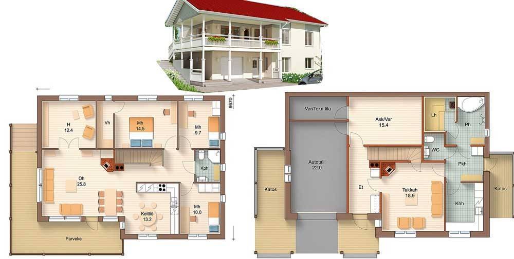 Планы двухэтажных домов: удачные проекты для комфортного проживания