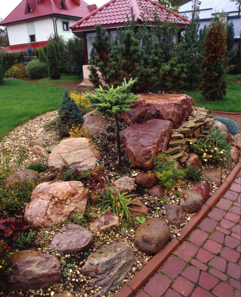 Использование камня в ландшафте - сад и клумба