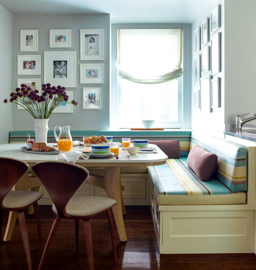 Дизайн кухни с диваном: идеи мягкой меблировки обеденной зоны