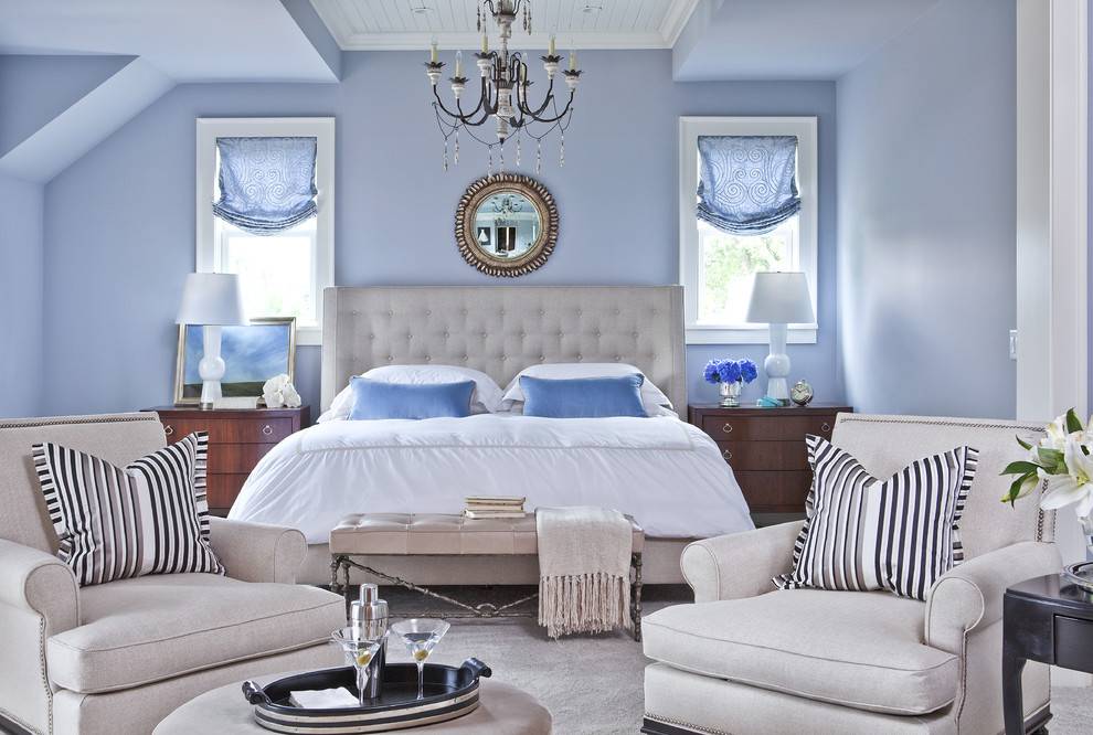 Спальня в синих тонах: уютная атмосфера и стильный дизайн в 70 фотографиях