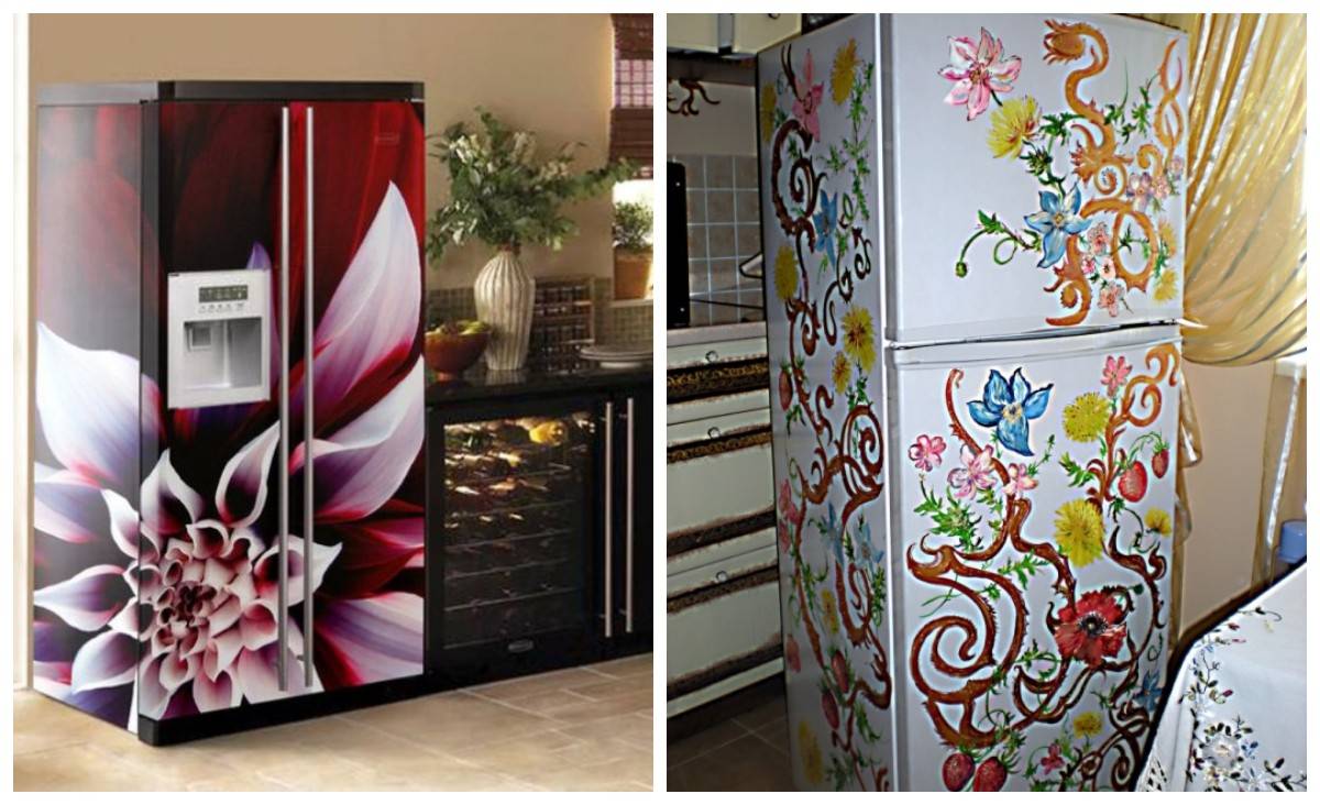 Самоклеящаяся пленка на холодильник: как обклеить +50 фото