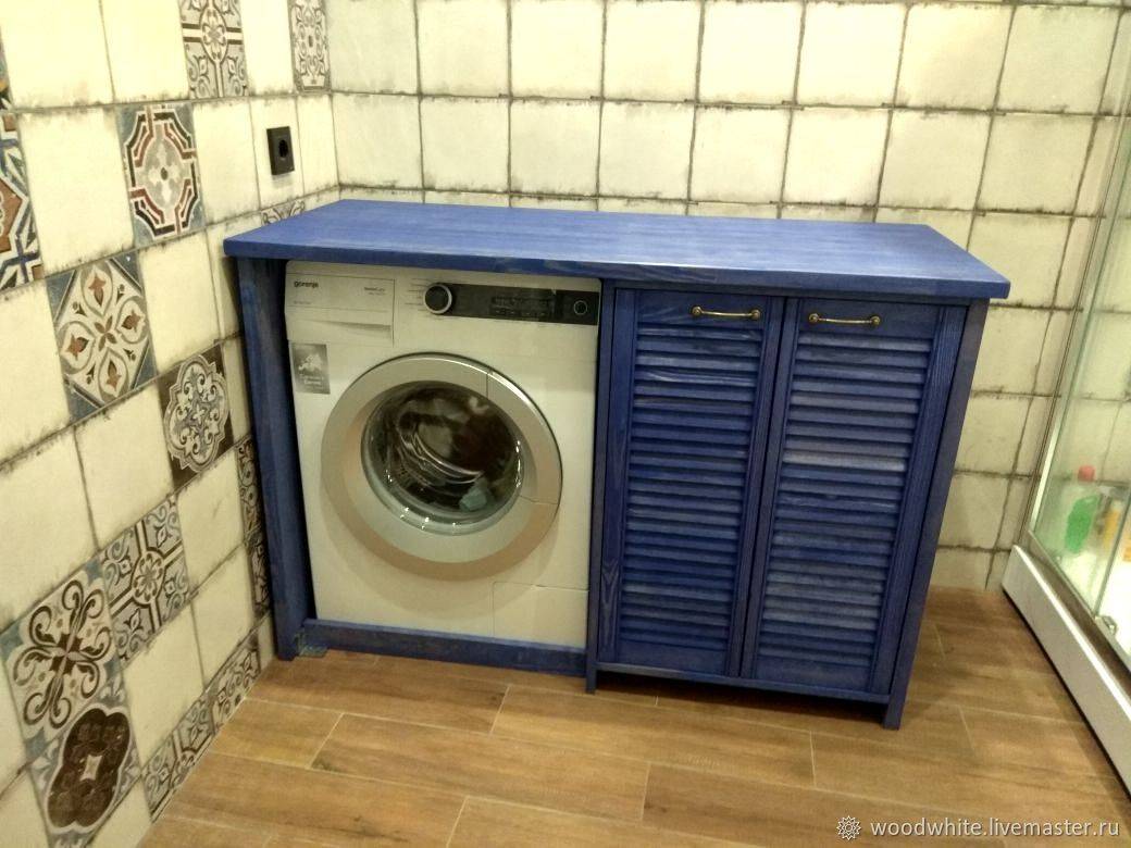 Шкаф тумба под стиральную машину со столешницей в ванную