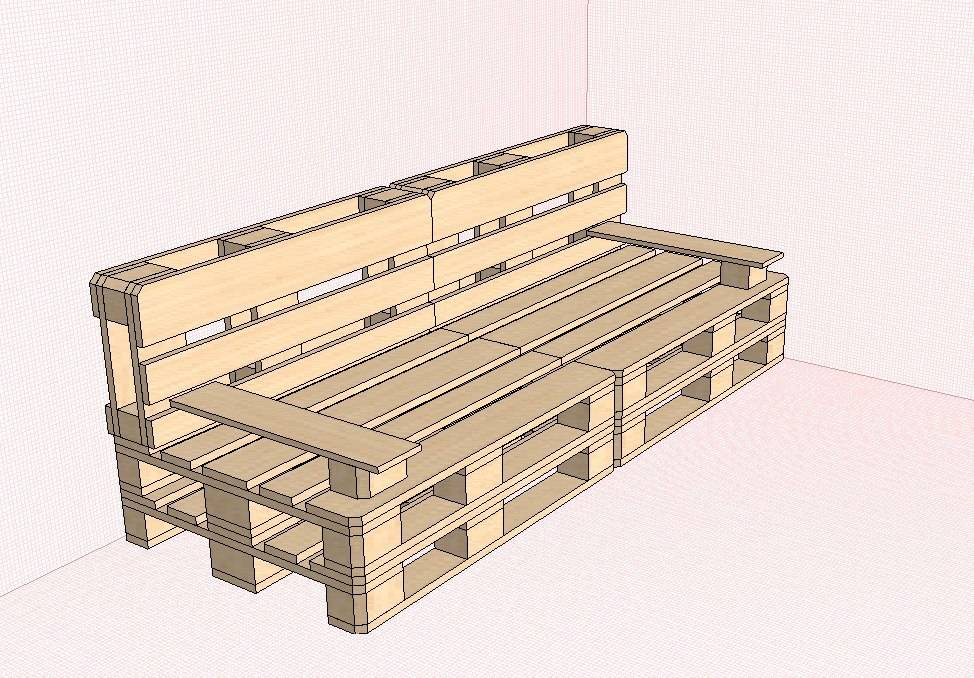 Диван из паллет схема