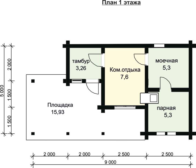 Топ-35 лучших проектов бани с террасой, комнатой отдыха