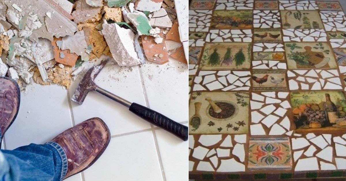 Как делают мозаику из битой плитки: достоинства и возможности