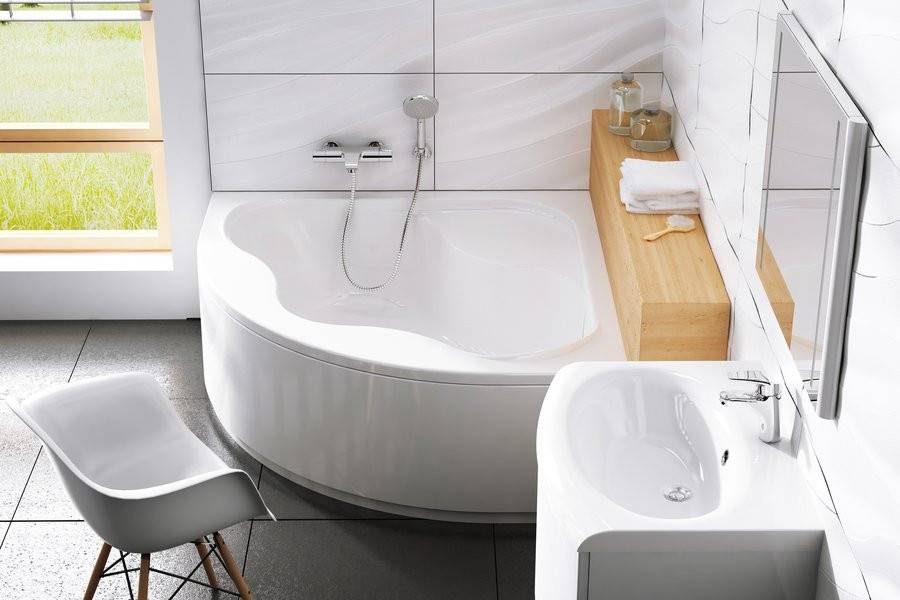 Преимущества угловой ванны: особенности выбора и варианты размещения (+38 фото)