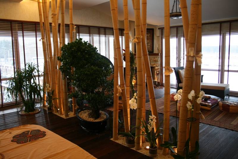 Бамбуковые обои в интерьере (38 фото): варианты использования, нюансы монтажа