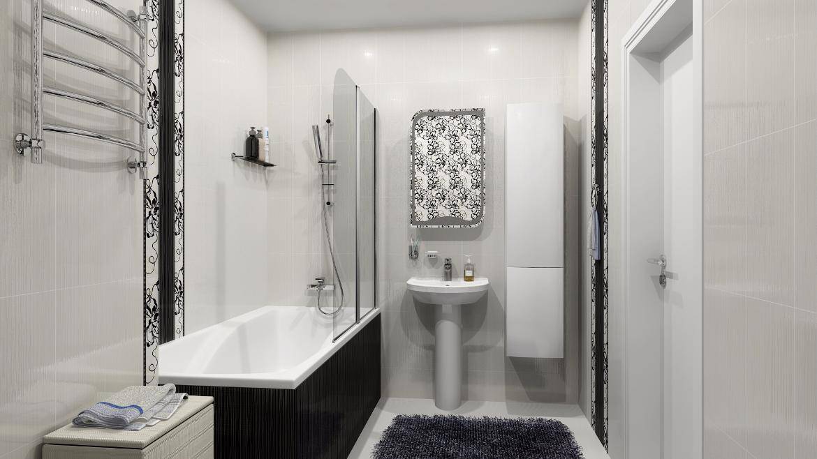 Дизайн плитки в ванной комнате, фото облицовки и дизан-проект