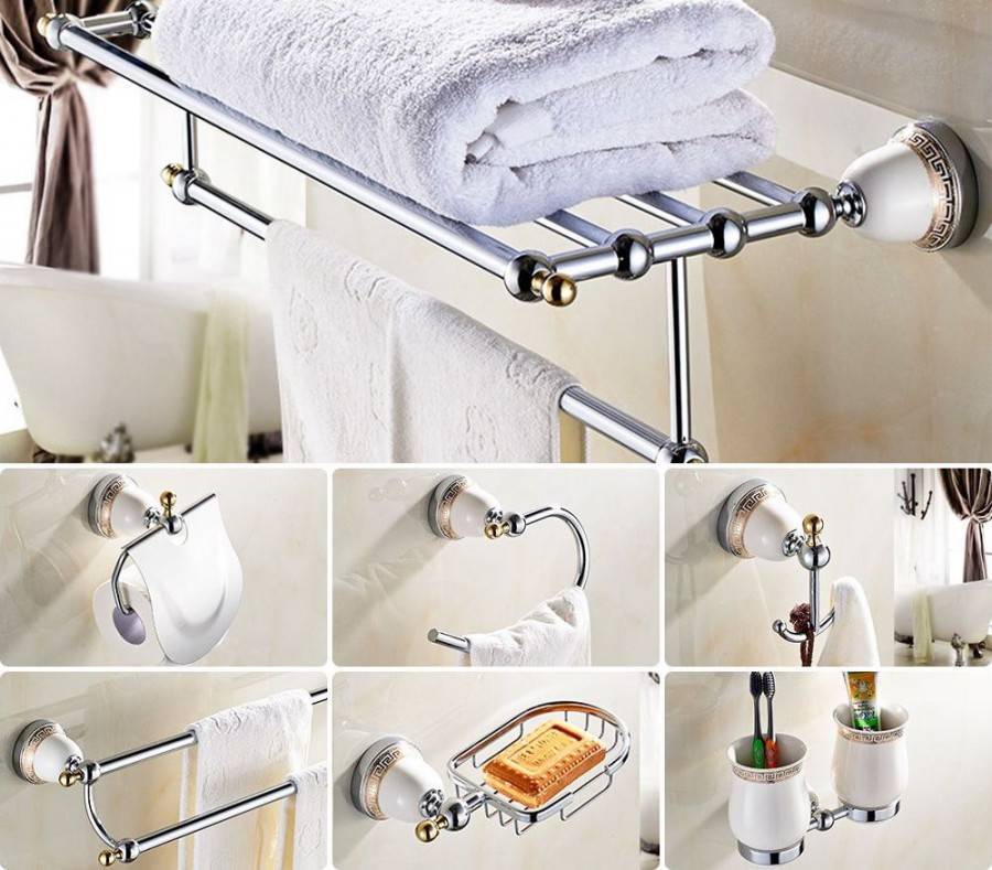Аксессуары для ванной - 145 фото-идей как оформить стильно ванную комнату