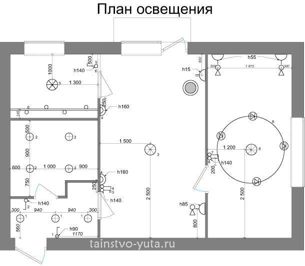 Схема трекового освещения