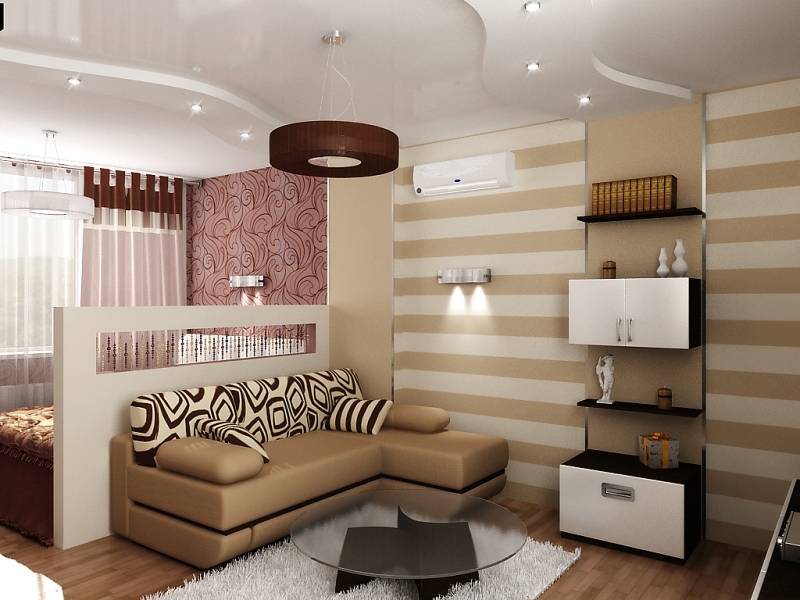 Гостиная и спальня в одной комнате: идеи оформления комфортного пространства  подробно, на фото