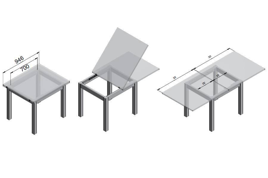 Раскладные столы в гостиную, обзор моделей