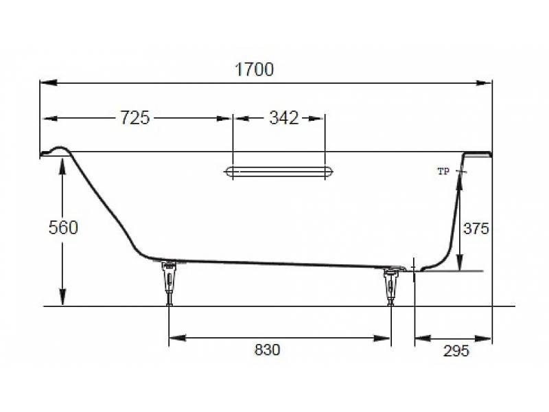 Ванна чугунная OXAME Omeris P077P01