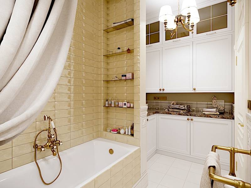 Дизайн встроенных шкафов для ванной комнаты