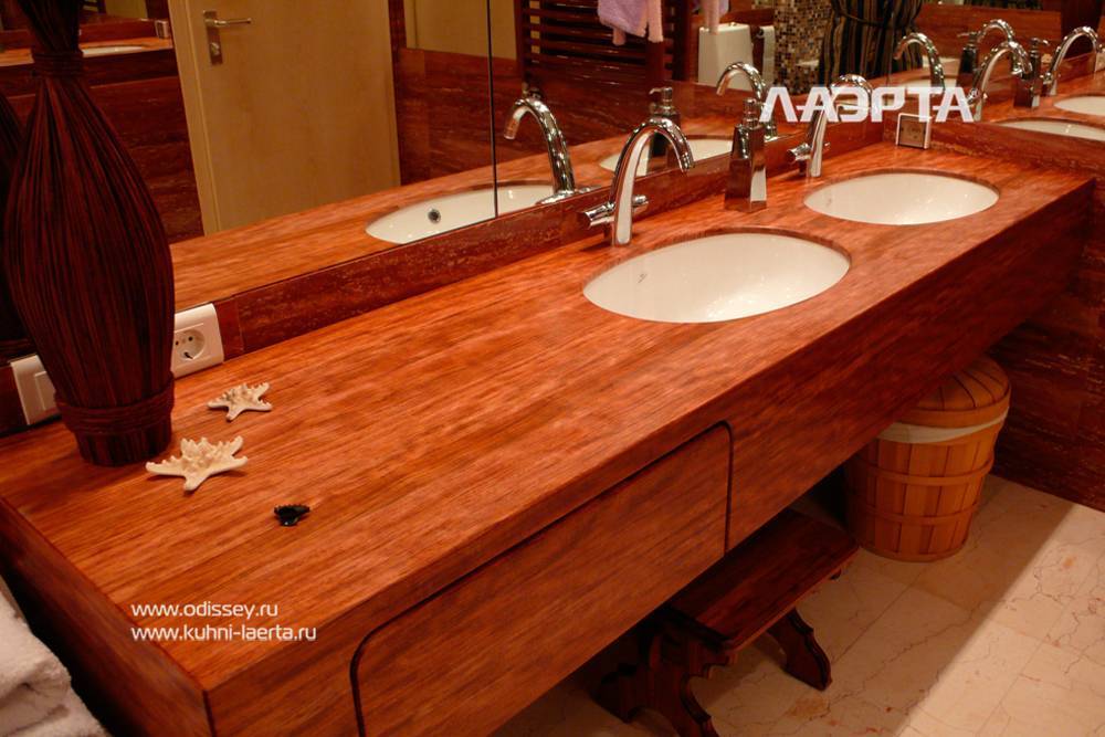 Деревянная столешница в ванной: деревянная столешница икея или своими руками