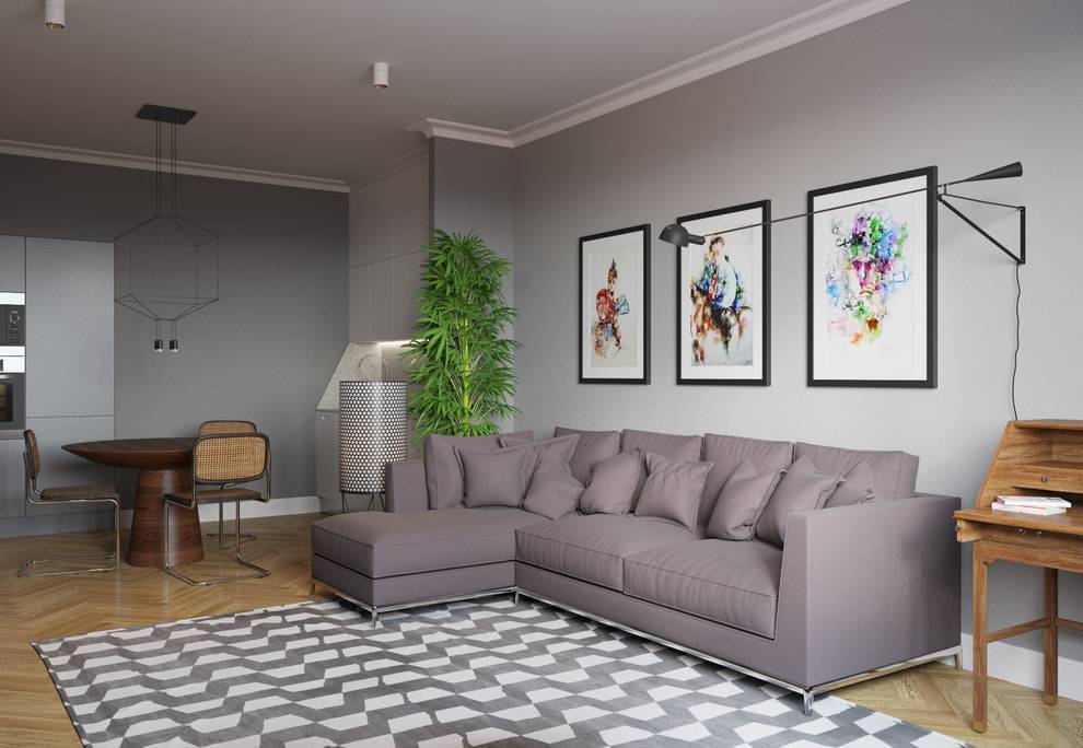 Серый диван: его особенности и сочетания цветов +75 фото