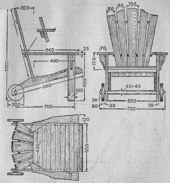 Садовый стул своими руками из дерева чертежи