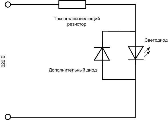 Подключение светодиода к 12 вольтам через резистор схема подключения