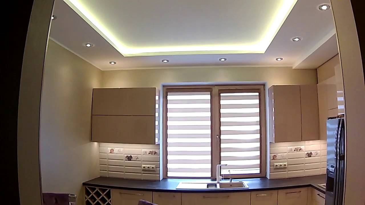 Потолок на кухне из гипсокартона - лучшие варианты дизайна
