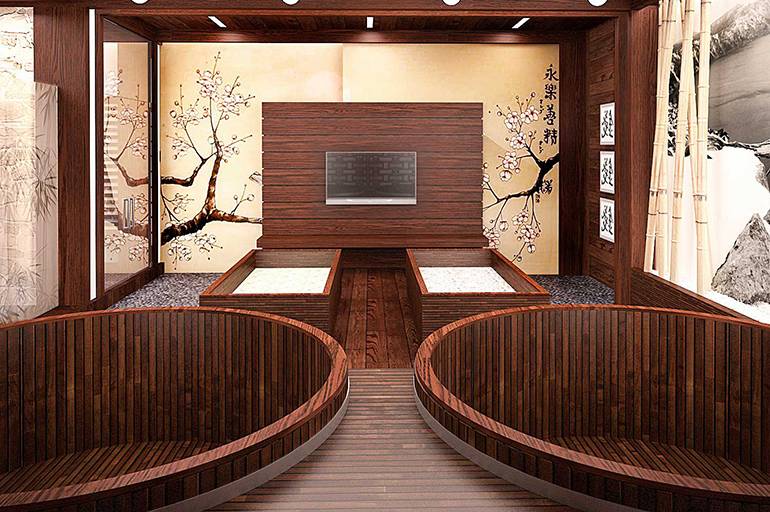 Дизайн гостиной в японском стиле фото