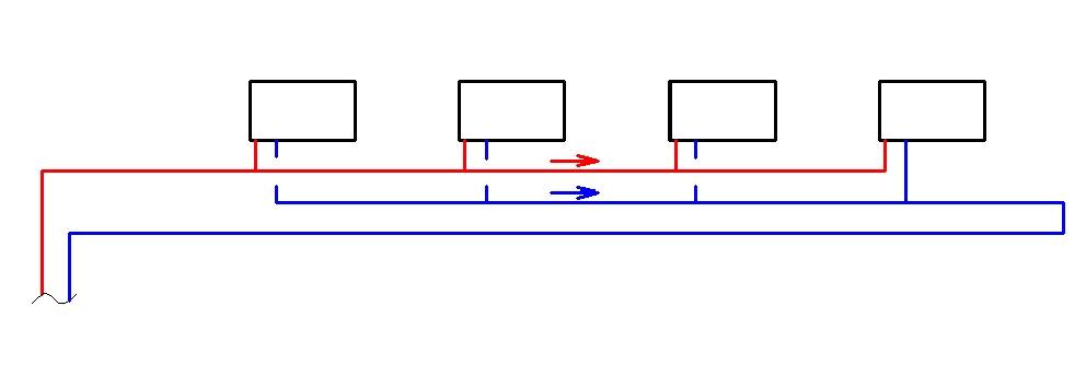 Отопление петля тихельмана для двухэтажного дома схема