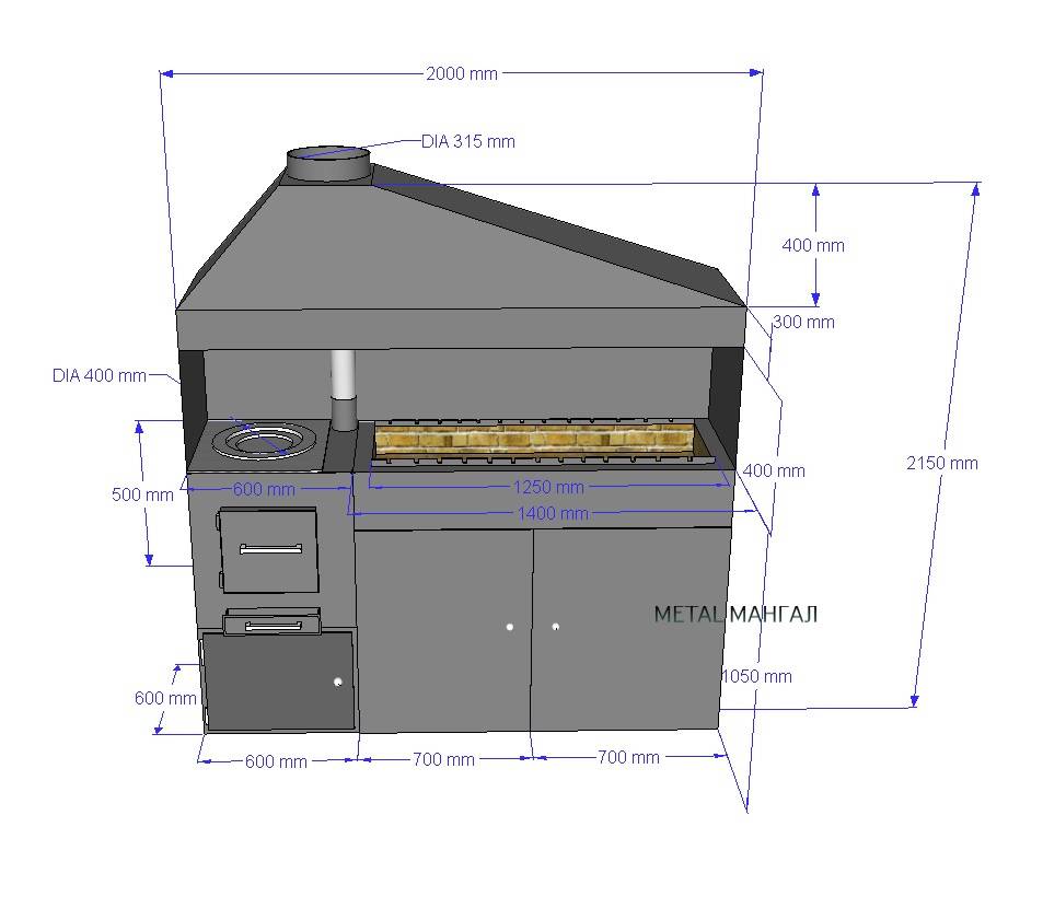 Проекты мангалов из металла фото и чертежи