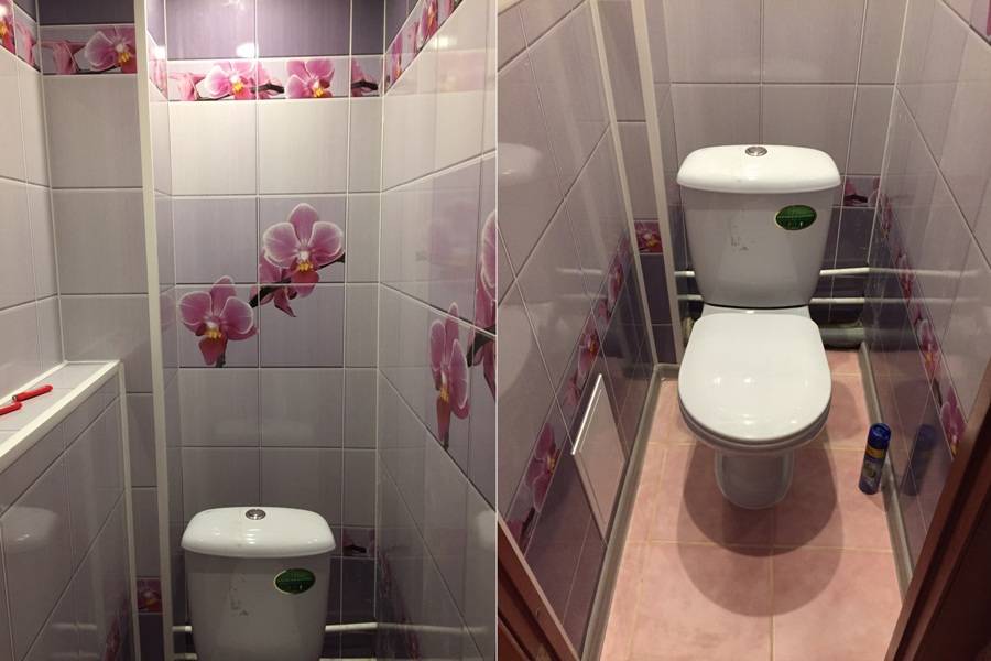 Отделка туалета пластиковыми панелями: 100 фото и инструкция