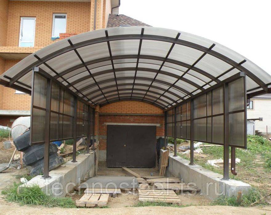 Деревянный навес из поликарбоната своими руками - про кровлю и фасадные работы