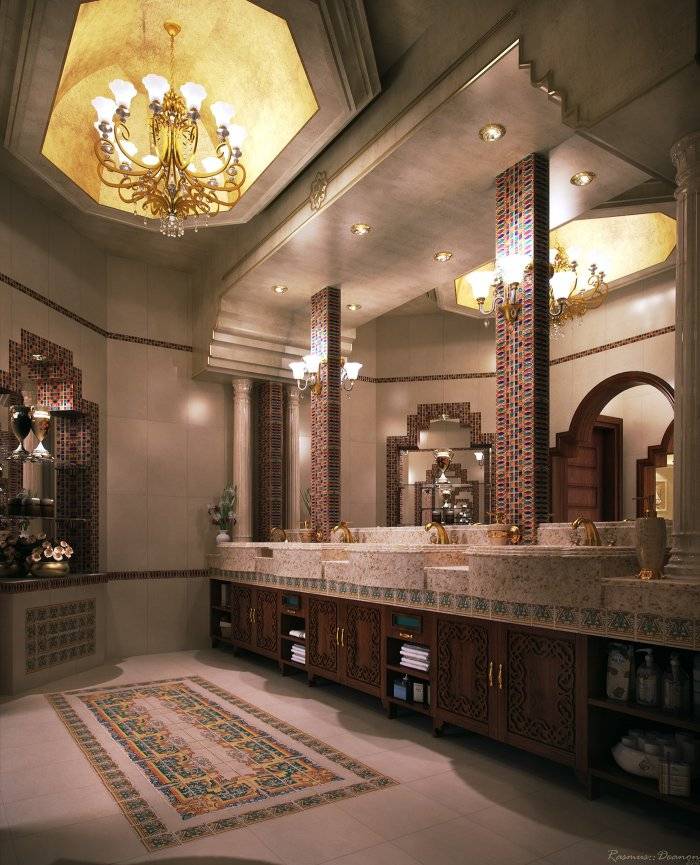 Ориентализм в интерьере ванной комнаты: мотивы марокканского стиля