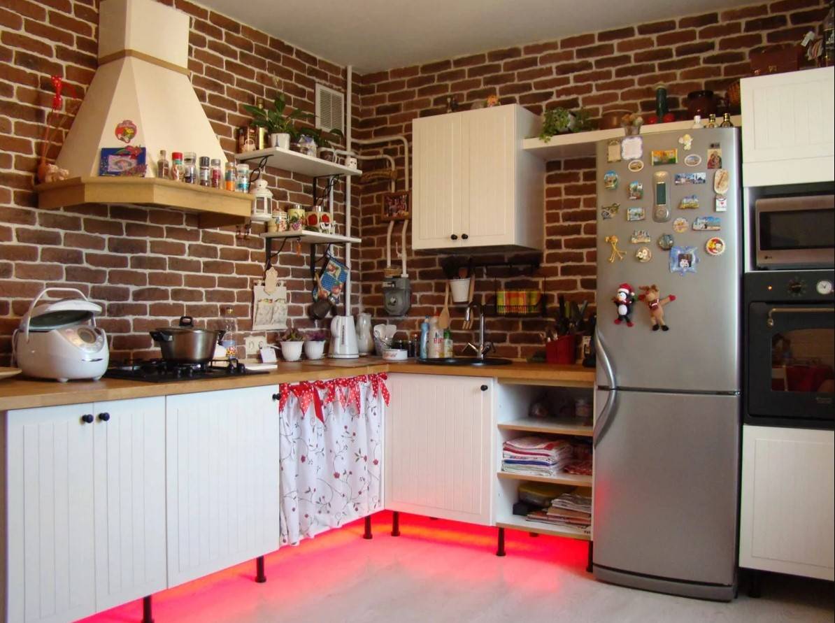 Дизайн кухни без верхних шкафов: 40+ фото, плюсы и минусы